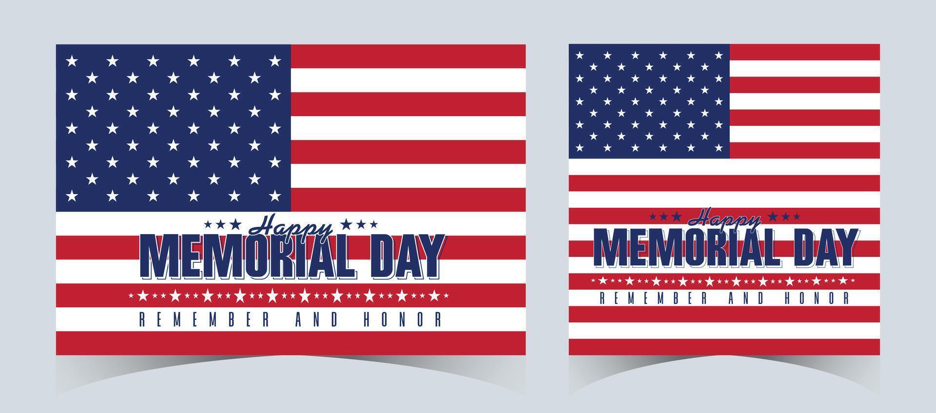 Set of memorial day sale web banner. Happy memorial day holiday sale post. Memorial day weekend sale banner. Memorial Day social media promotion template design in USA national flag colors vector