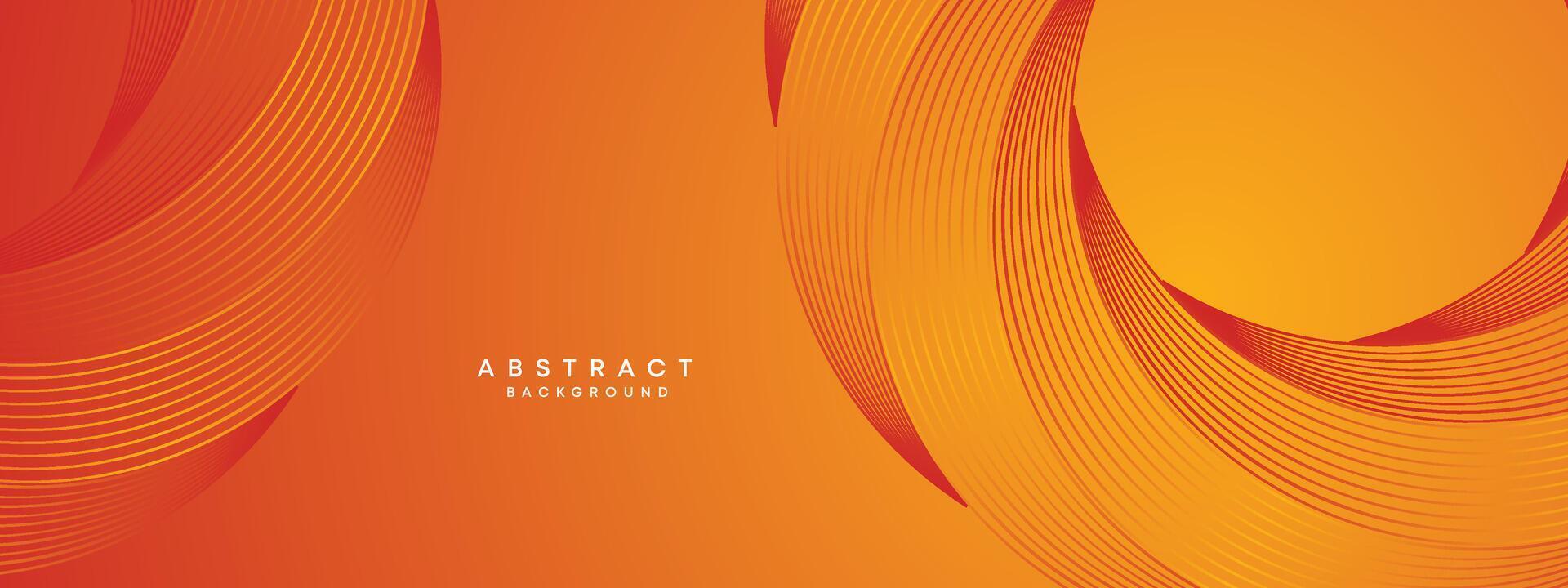 Abstract Red, Orange Waving Circles Lines Technology Background. Modern Orange Gradient with Glowing Lines, Shiny Geometric Shape Diagonal. for Brochure, Cover, Poster, Banner, Website, Header, flyer vector