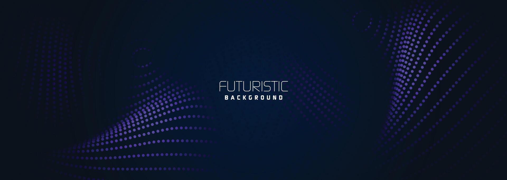 background in futuristic data technology. Halftone waves with dots. flowing dots on a dark blue backdrop. Particles of digital waves in abstraction. Background for an abstract halftone illustration vector