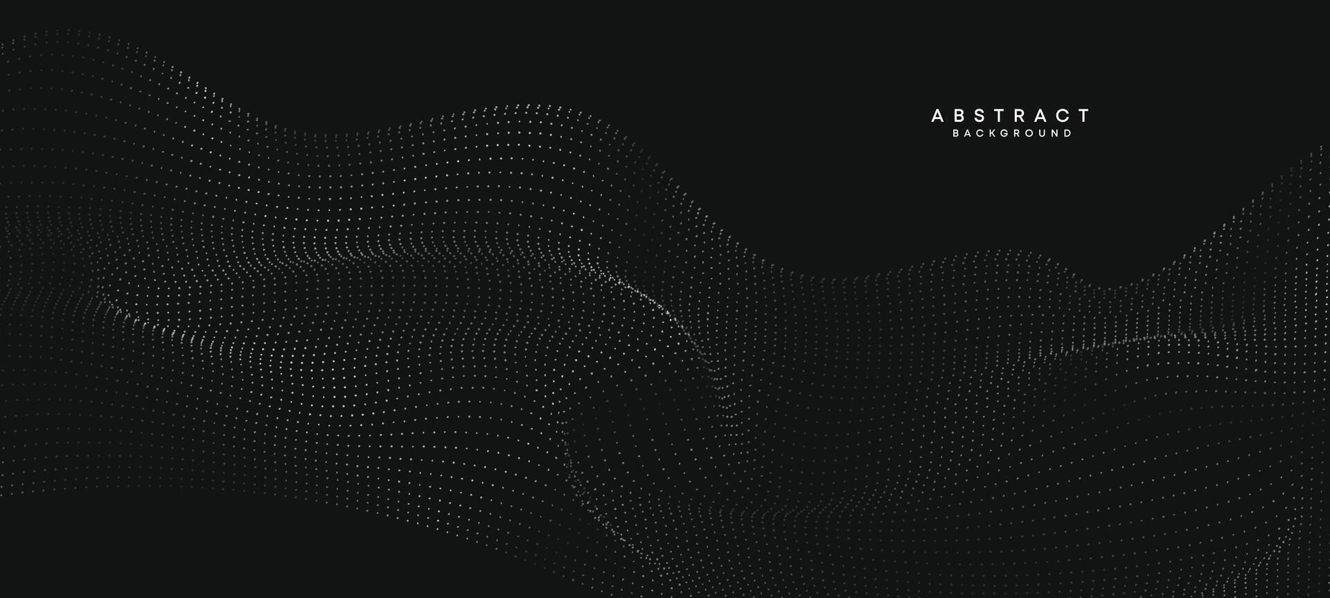 Abstract black, white Gradient Flowing Dot Waving Particle geometric Technology Background. Digital Futuristic duck grey Gradient Dotted Wave. Concept For Science, Music cover, website, header vector