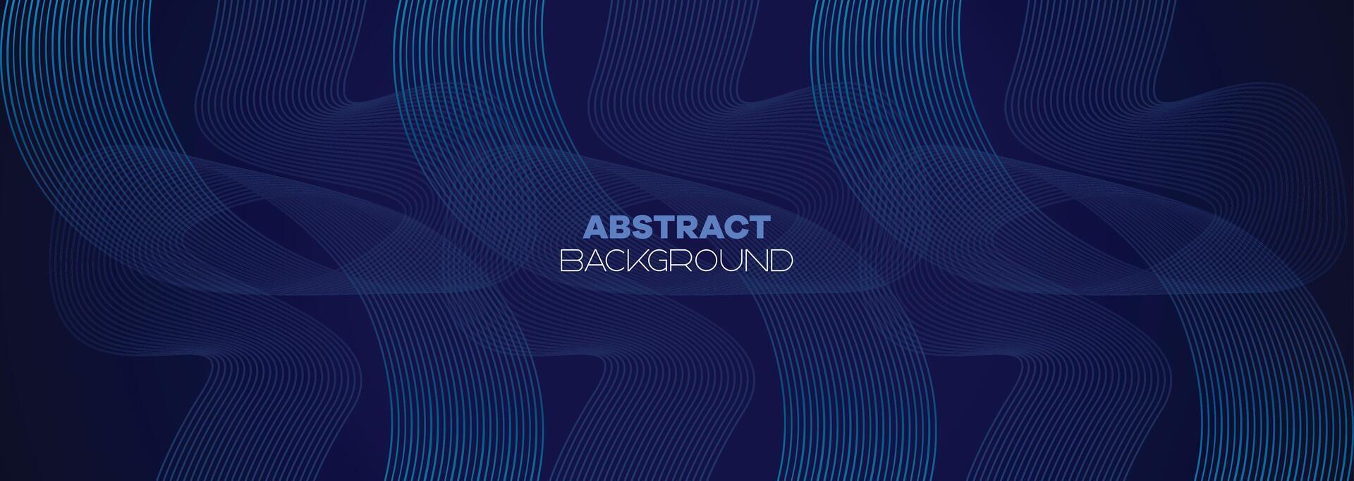 Dark blue abstract banner background with glowing geometric circles lines. Modern navy blue gradient shiny lines pattern and Futuristic technology web background for brochure, cover, poster, header vector