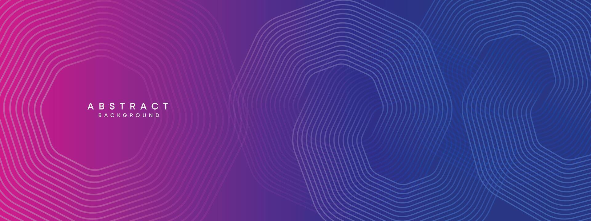 Blue, purple gradient abstract waving circles lines Technology web banner background. Modern magenta, pink gradient with glowing lines and shiny geometric diagonal shape for brochure, cover, header vector