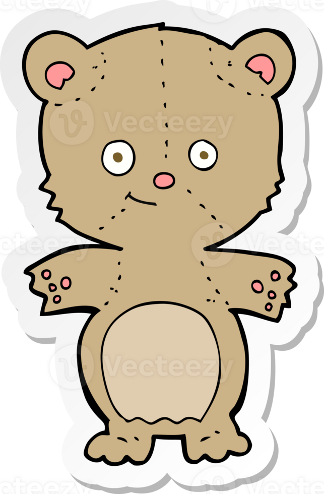 sticker of a cartoon teddy bear png