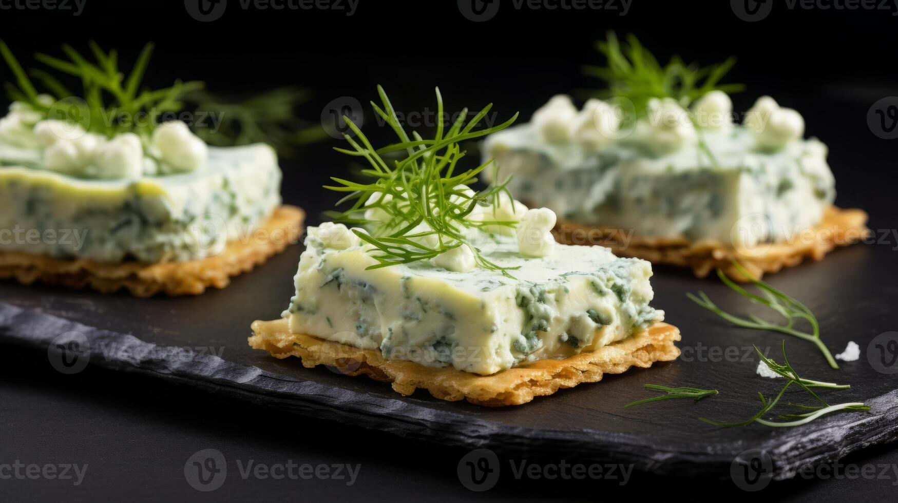 AI generated Delicious Canape on Elegant Plate photo