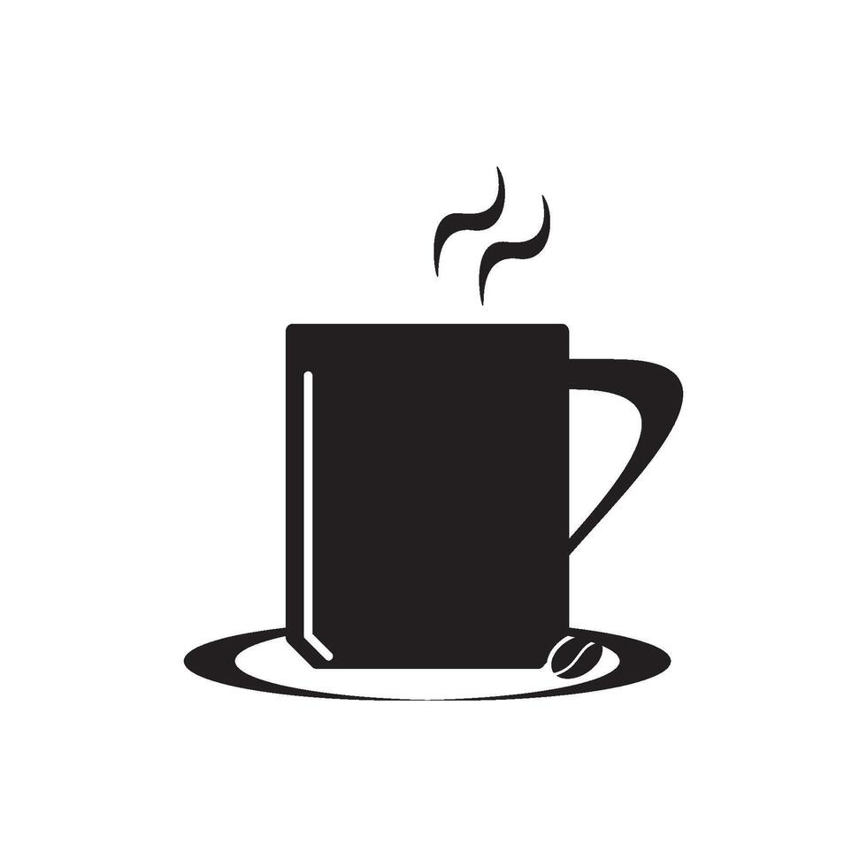 cup glass muc of coffie hot drink icon vector design template
