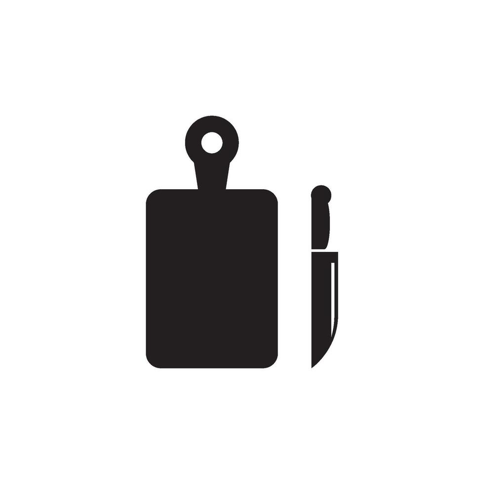 knife and cutting board Icon Vector Design Template