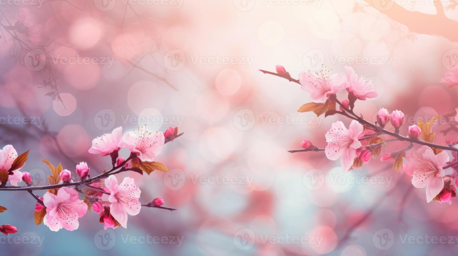 AI generated Dreamy Cherry Blossoms in Soft Light photo