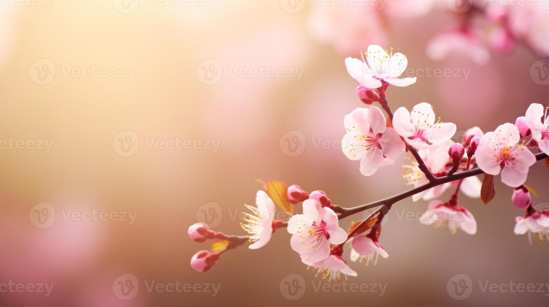 AI generated Dreamy Cherry Blossoms in Soft Light photo