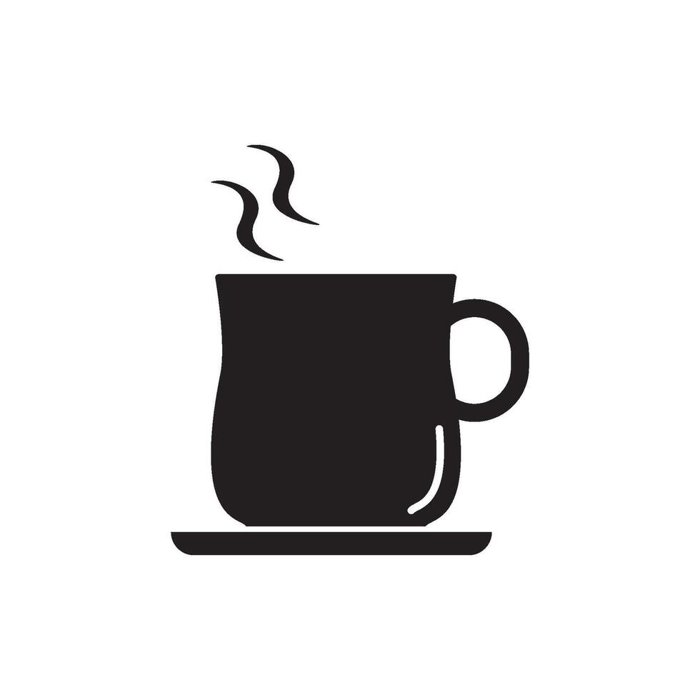 cup glass muc of coffie hot drink icon vector design template