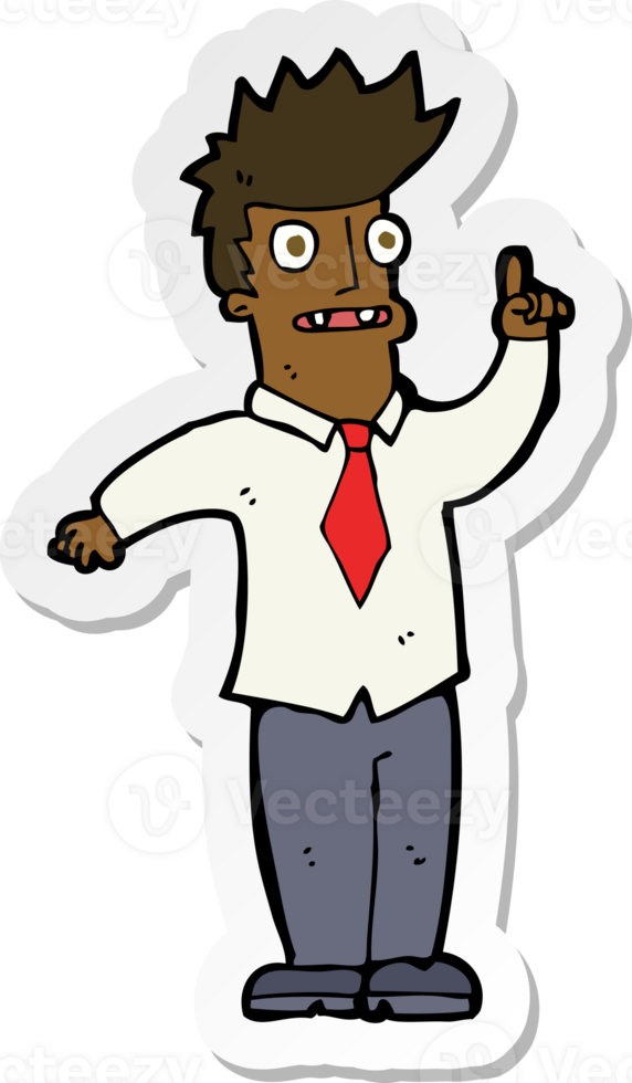 sticker of a cartoon man with idea png