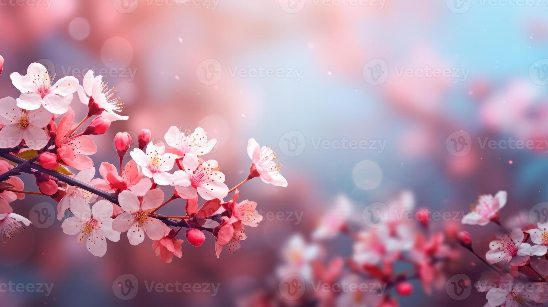 AI generated Dreamy Cherry Blossoms in Soft Light photo