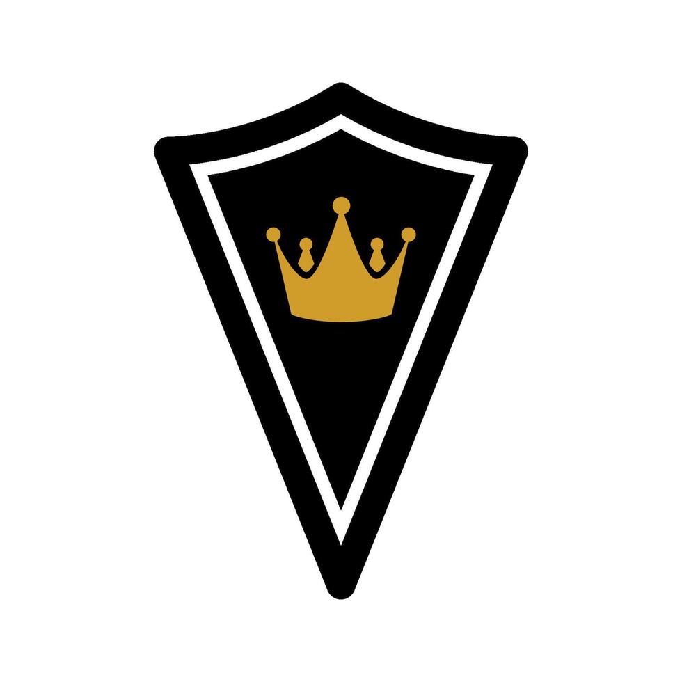 gold shield and king  icon vector design template