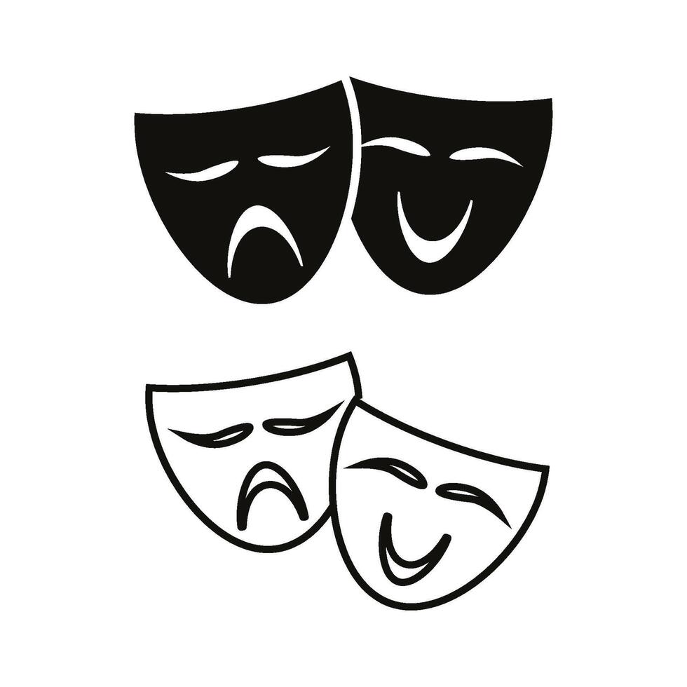 theater mask icon vector design templates