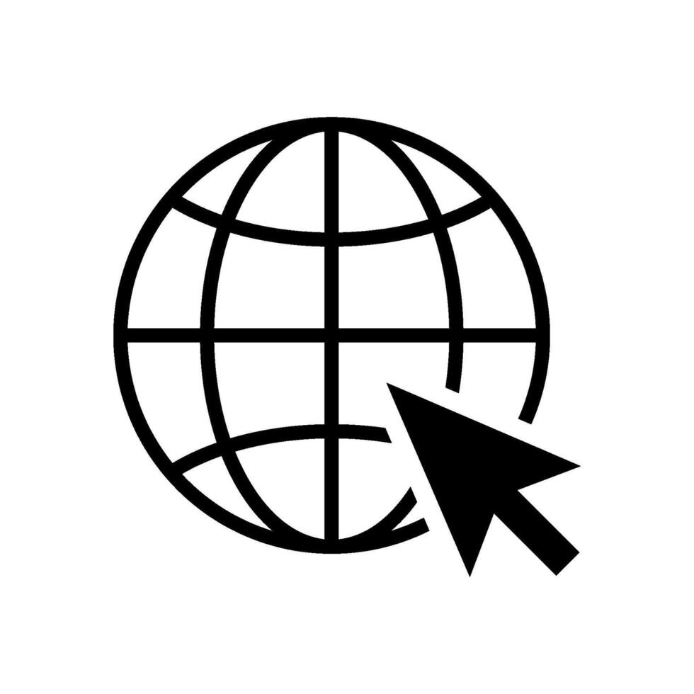 globe internet website icon vector template