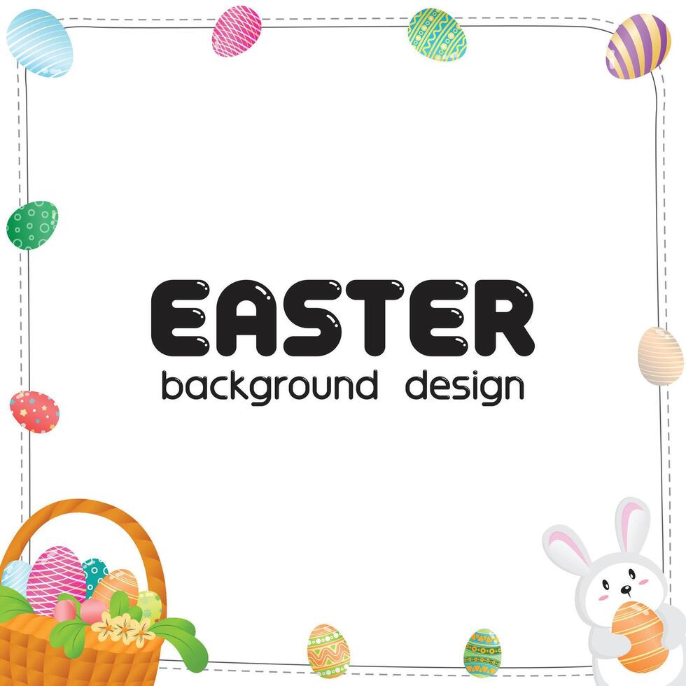 border frame easter eeg day festival background design vector