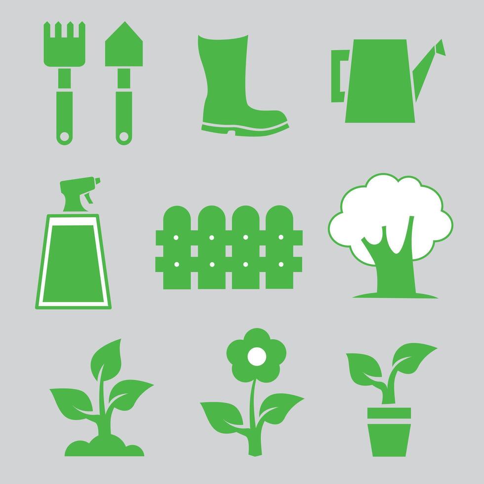 ecology home garden icon set vector