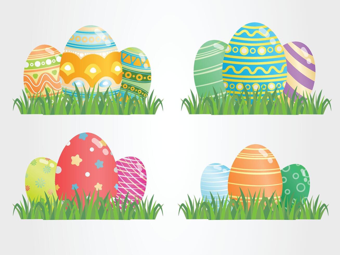 Pascua de Resurrección huevo festival Decorar vistoso diseño vector