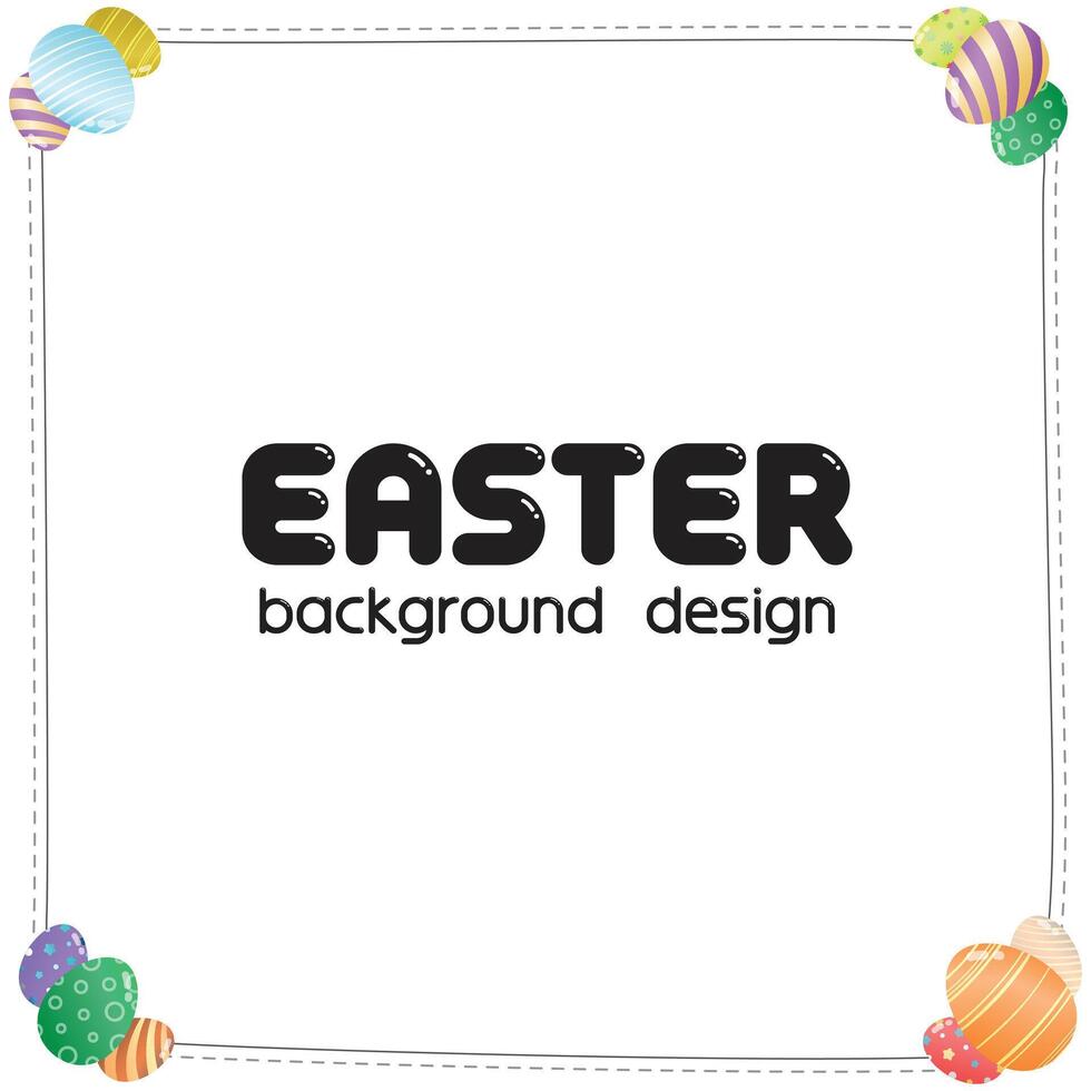 border frame easter eeg day festival background design vector