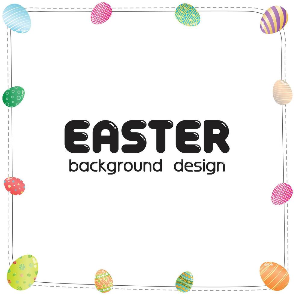 border frame easter eeg day festival background design vector