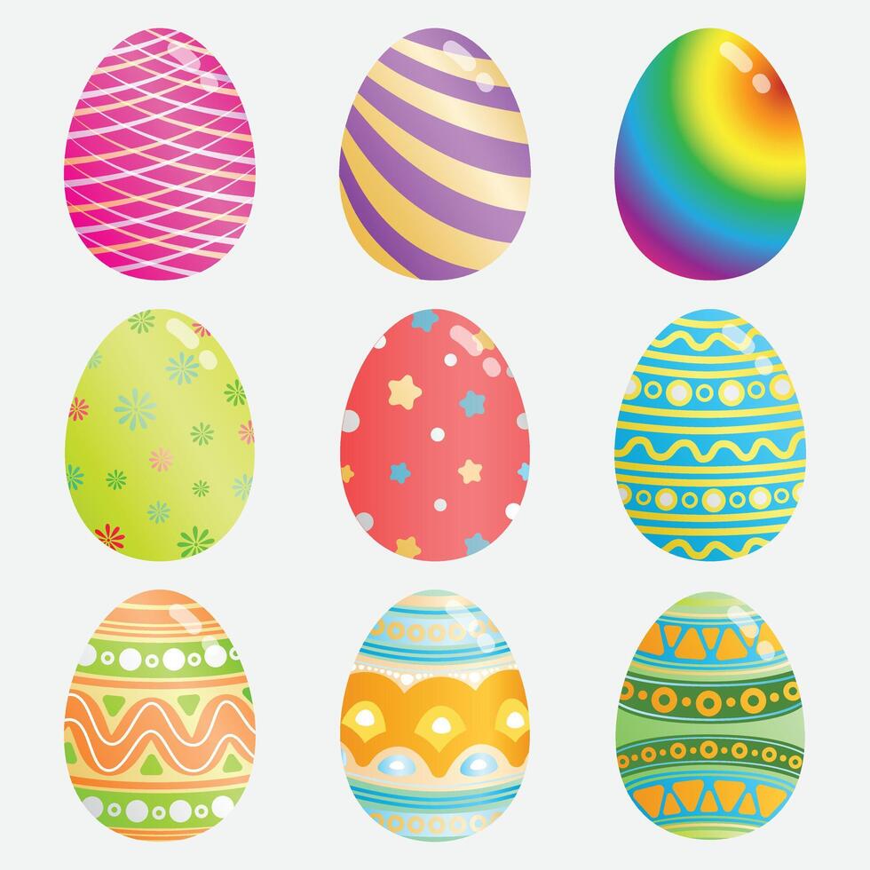 Pascua de Resurrección huevo colorido contento festival decoración diseño vector