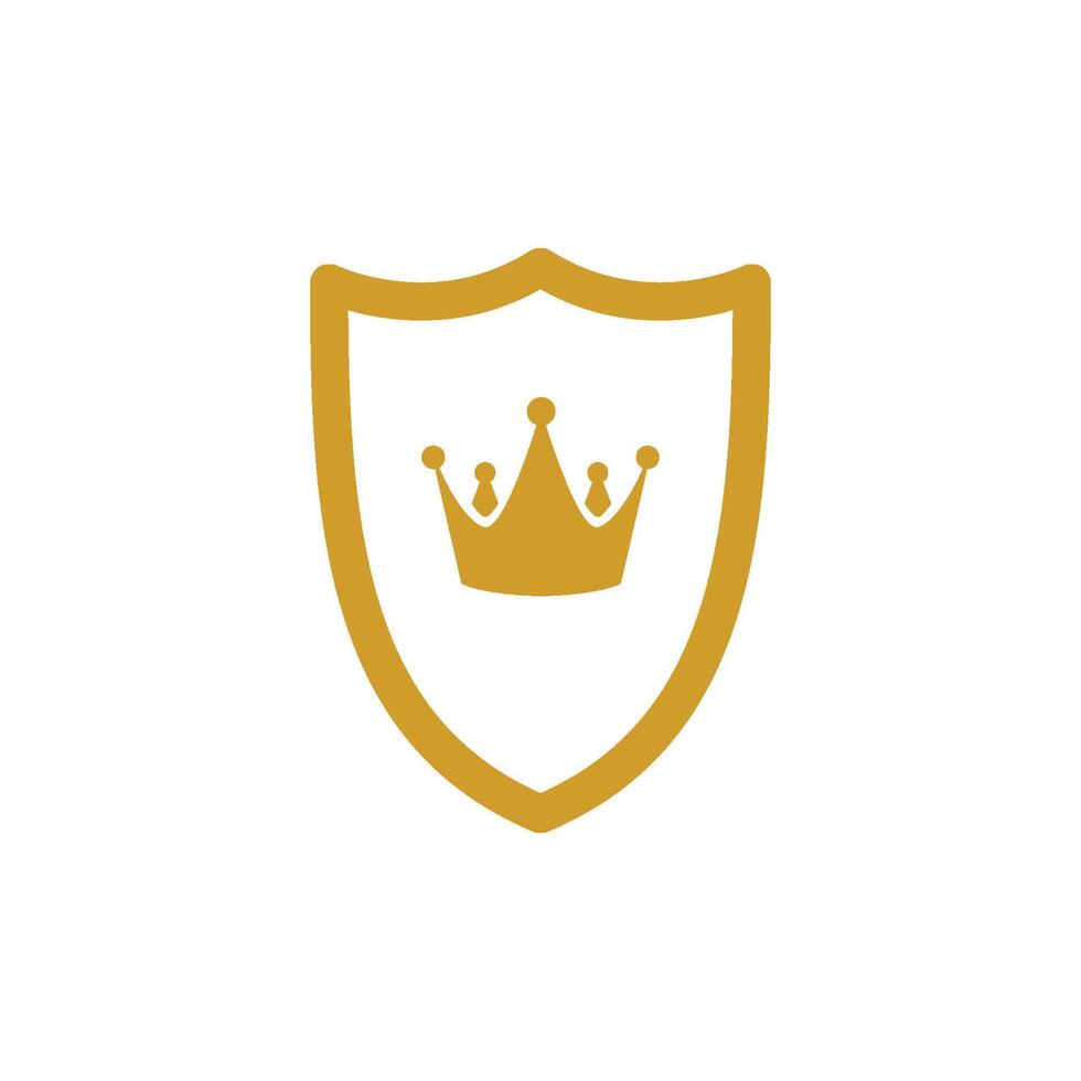 gold shield and king  icon vector design template