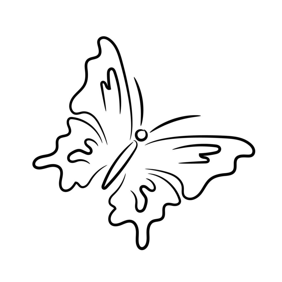 hermosa mariposa volador o sentado con untado alas vector
