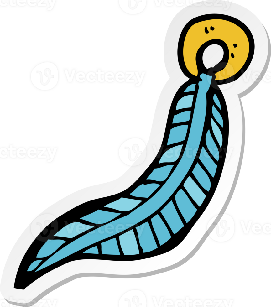 sticker of a cartoon feather keyring png