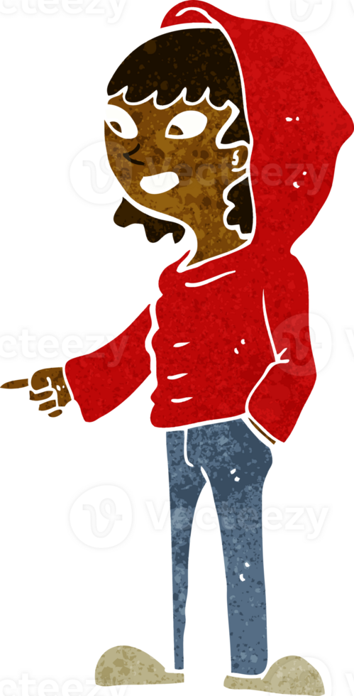 cartoon pointing teenager png