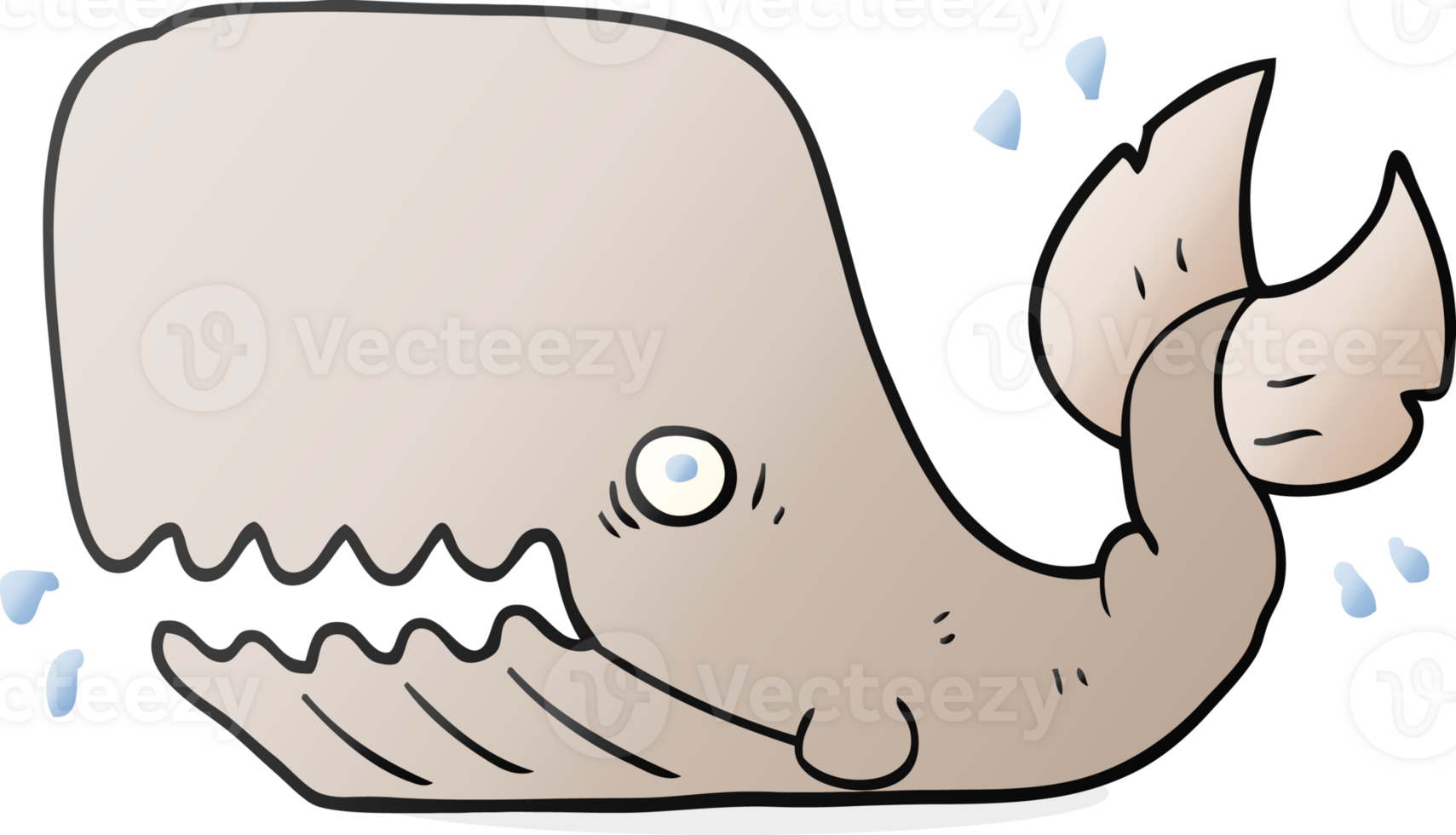 hand drawn cartoon angry whale png