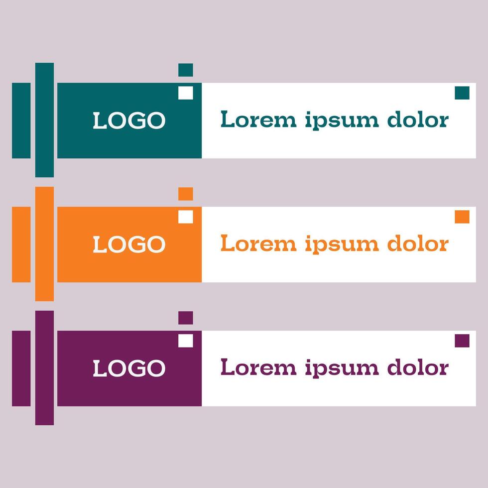 Set of modern lower third banner design vector