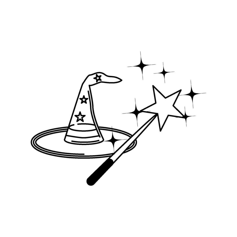 magician stick wizard  icon vector design template