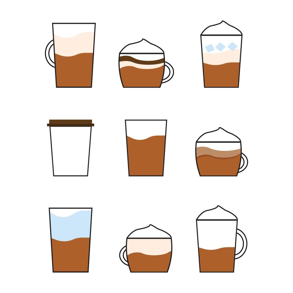 café menú en blanco fondo, plano diseño vector