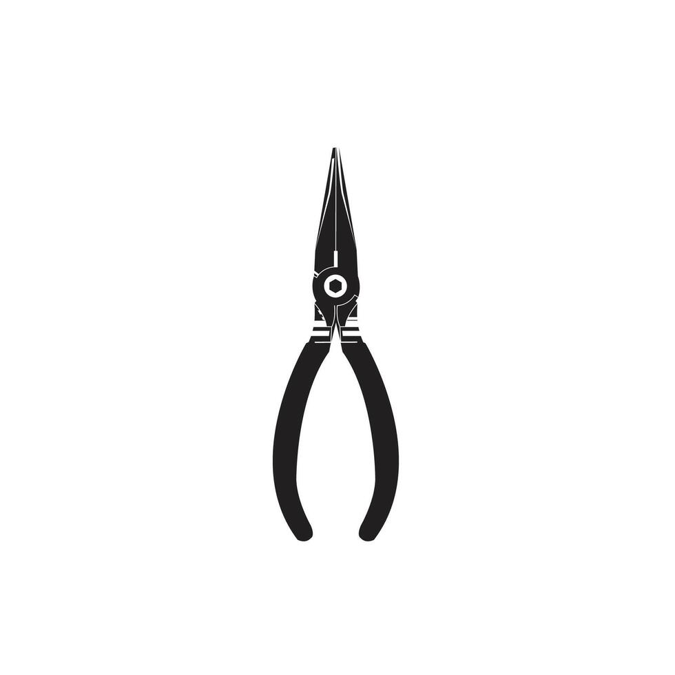 Vintage retro hipster pliers. Carpentry tools silhouette icons on white background. vector