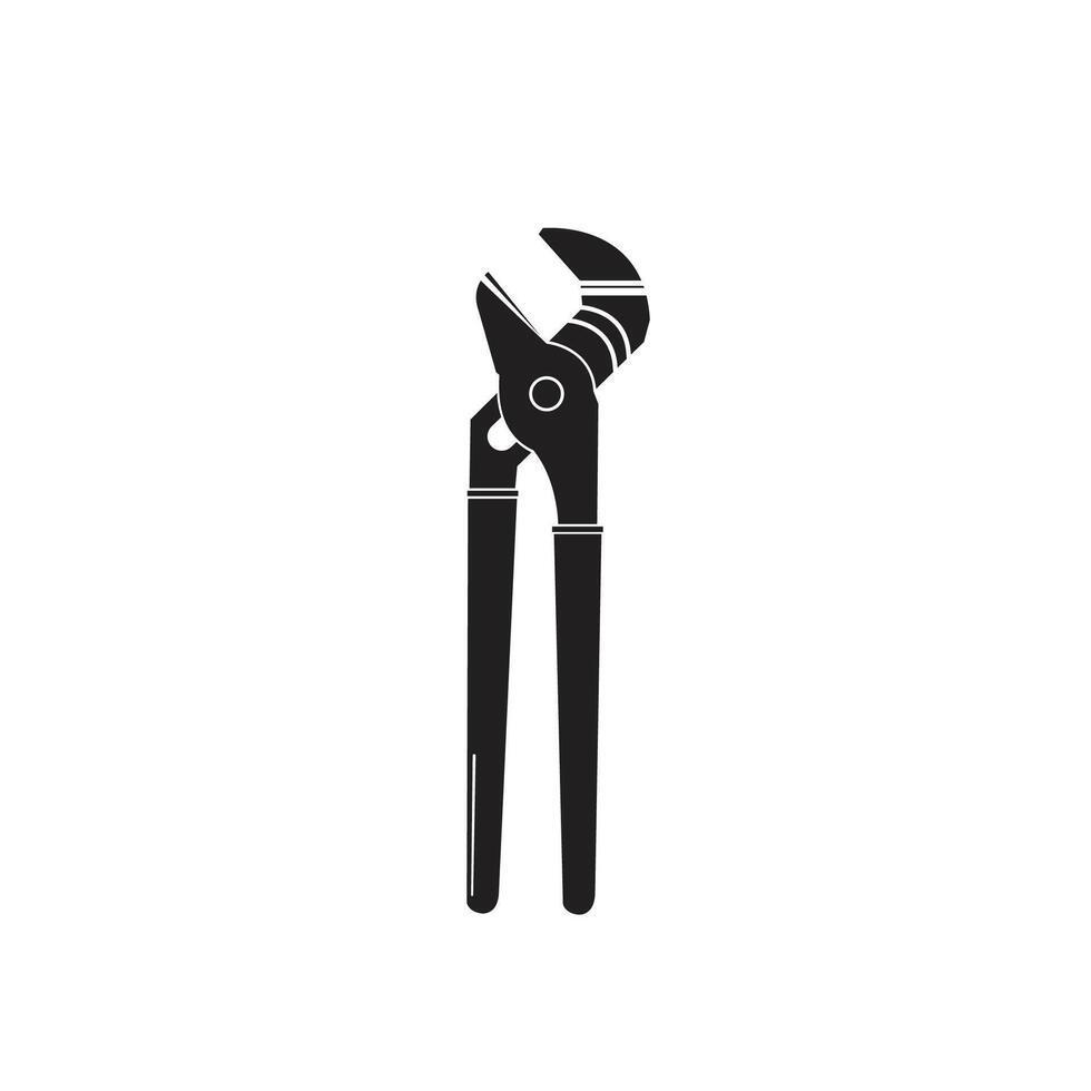 Vintage retro hipster pliers. Carpentry tools silhouette icons on white background. vector