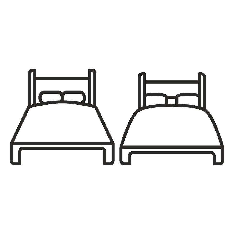 double bed  icon vector design template