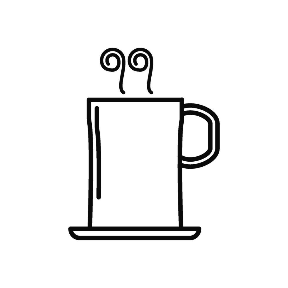 cup glass muc of coffie hot drink icon vector design template