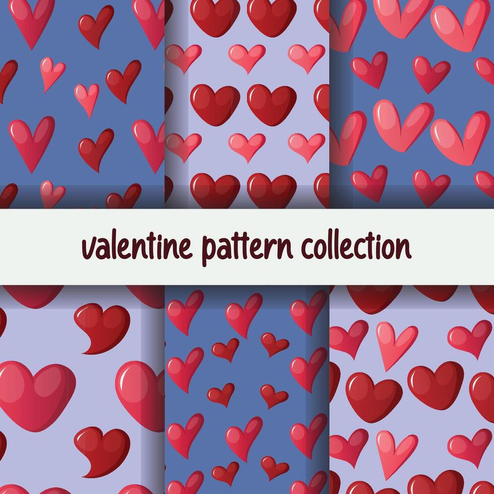 valentine love illustration pattern collection vector