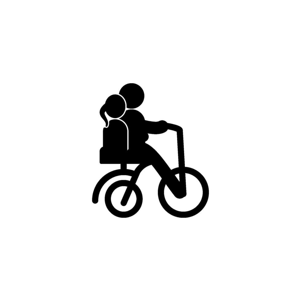 niñito bicicleta icono vector diseño plantillas