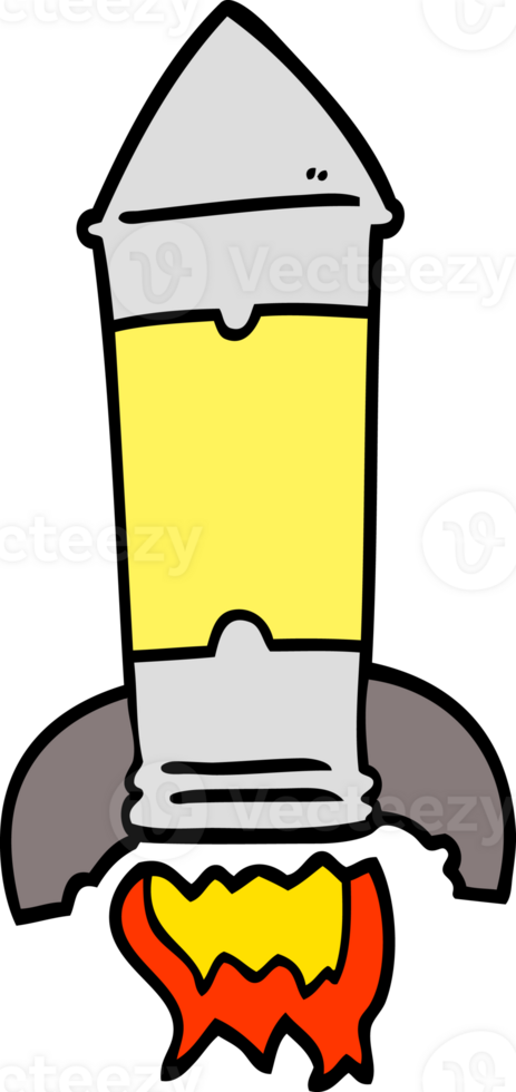 hand drawn doodle style cartoon rocket png