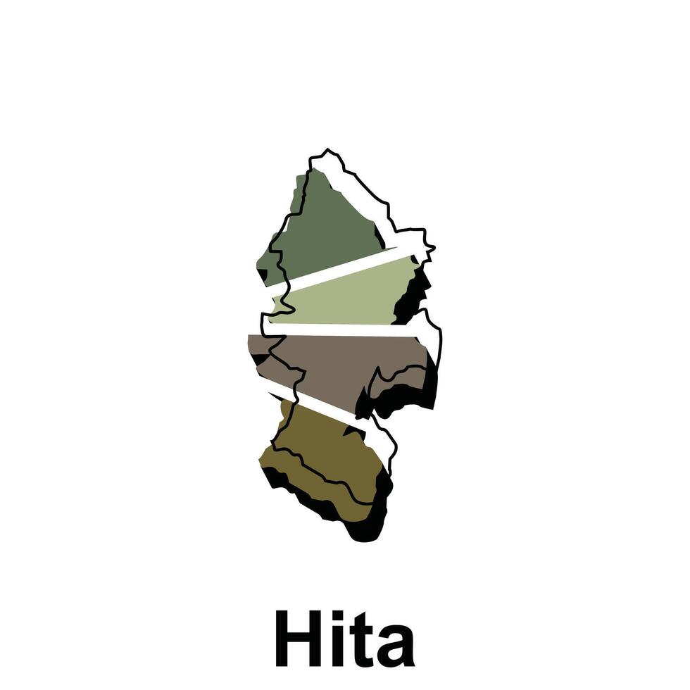 Map City of Hita design template, World Map International vector template with outline graphic sketch style isolated on white background
