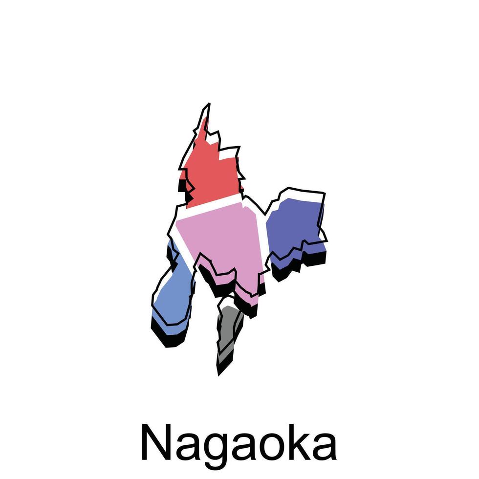 mapa de nagaoka ciudad diseño, japonés país ubicación en Asia plantilla, adecuado para tu empresa vector