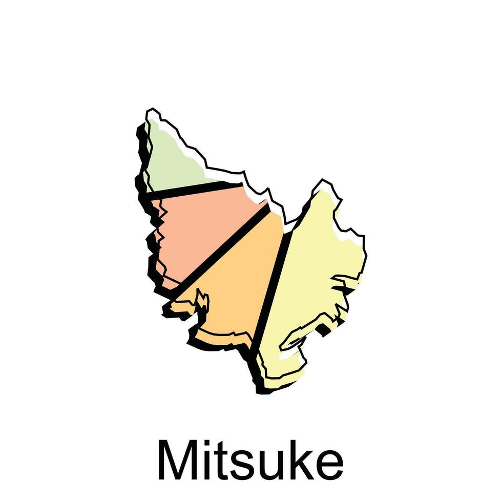 mapa ciudad de mitsuke diseño plantilla, mundo mapa internacional vector modelo con contorno gráfico bosquejo estilo aislado en blanco antecedentes