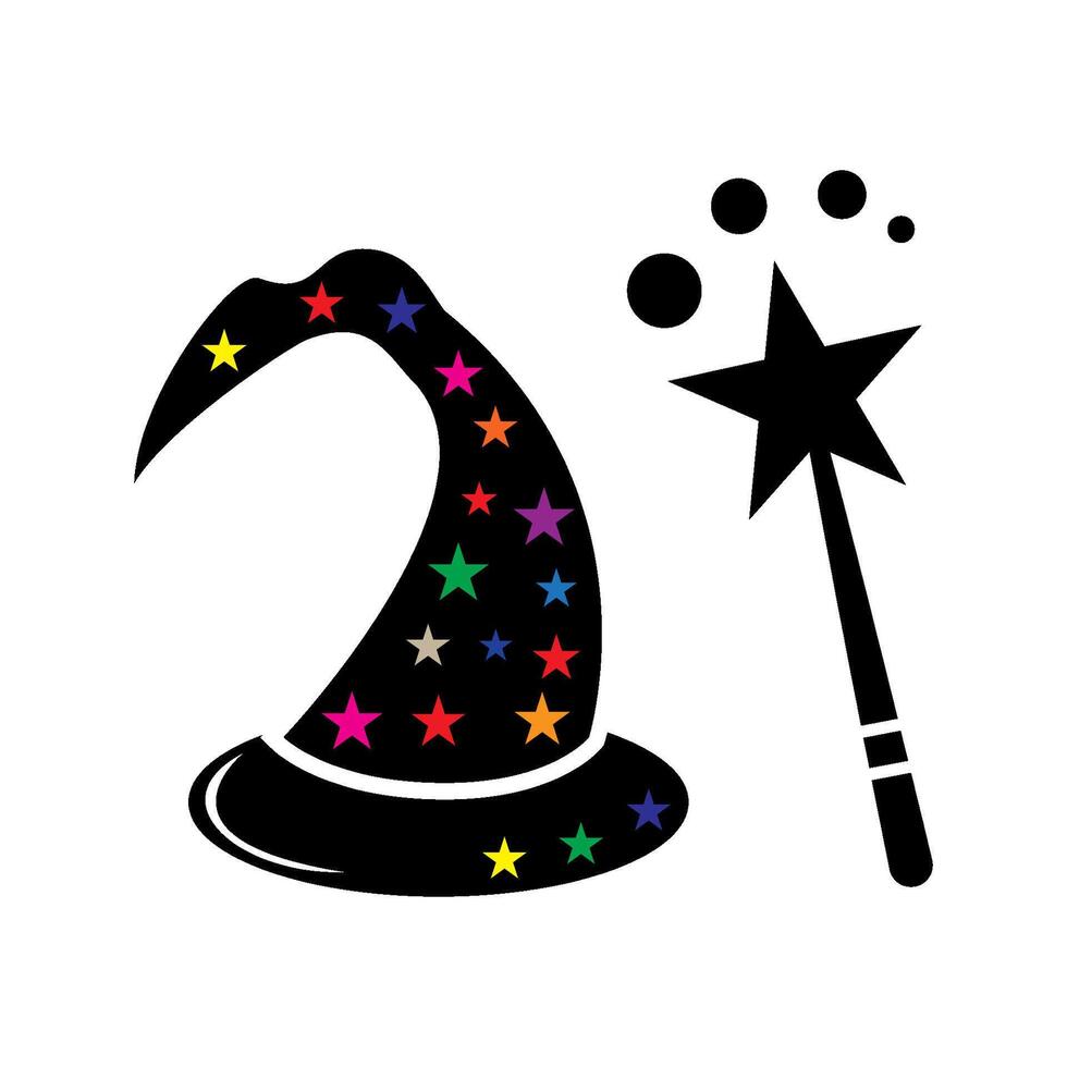 magician stick wizard  icon vector design template