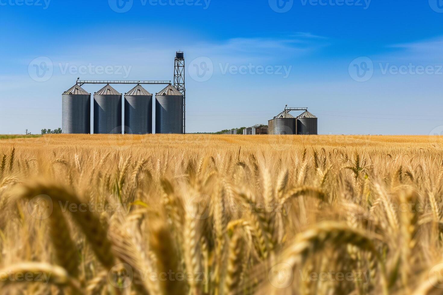 AI generated on wheat field, harvest time on wheat field, harvest time photo