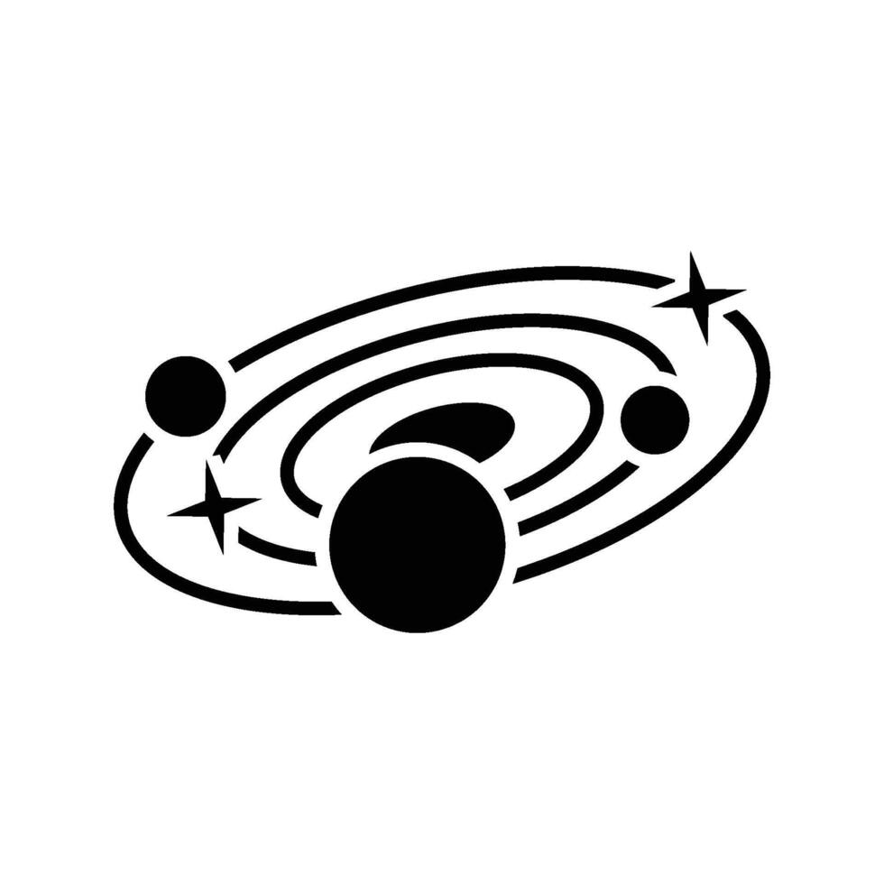 galaxy planet and satellite icon vector design template