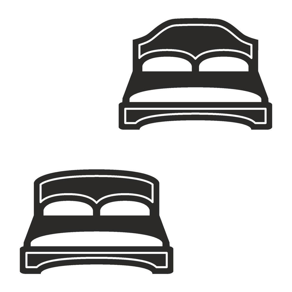 double bed  icon vector design template