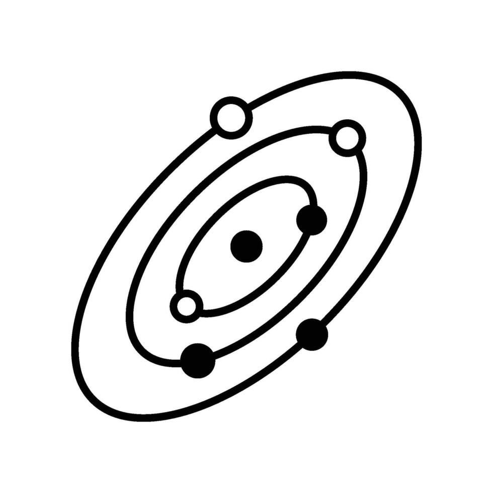 galaxy planet and satellite icon vector design template