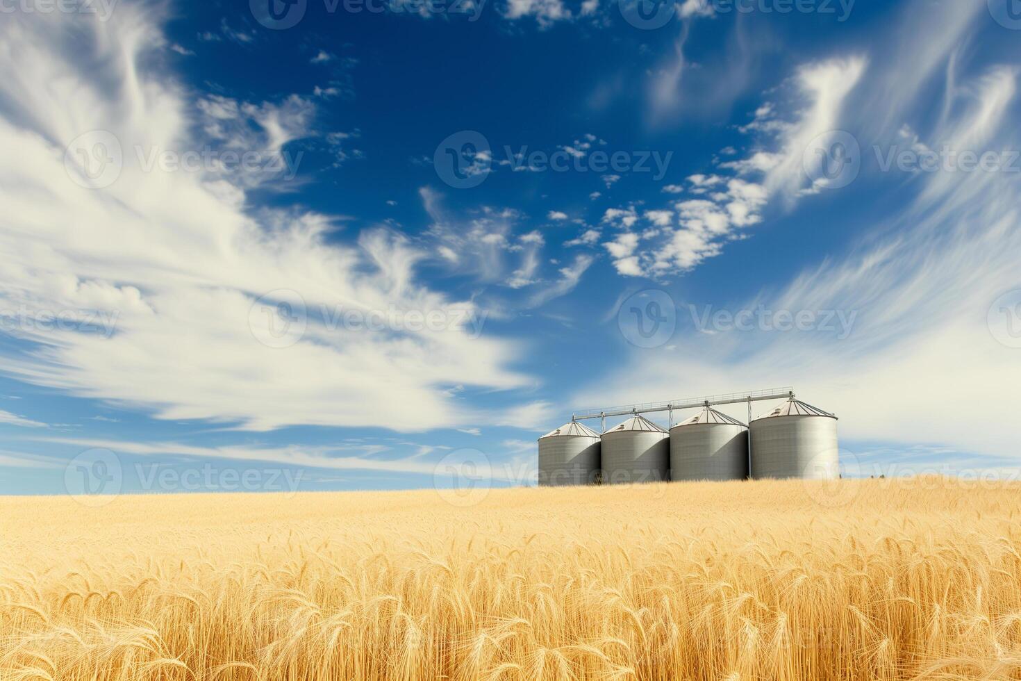 AI generated on wheat field, harvest time on wheat field, harvest time photo