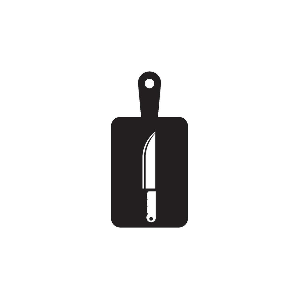 knife and cutting board Icon Vector Design Template