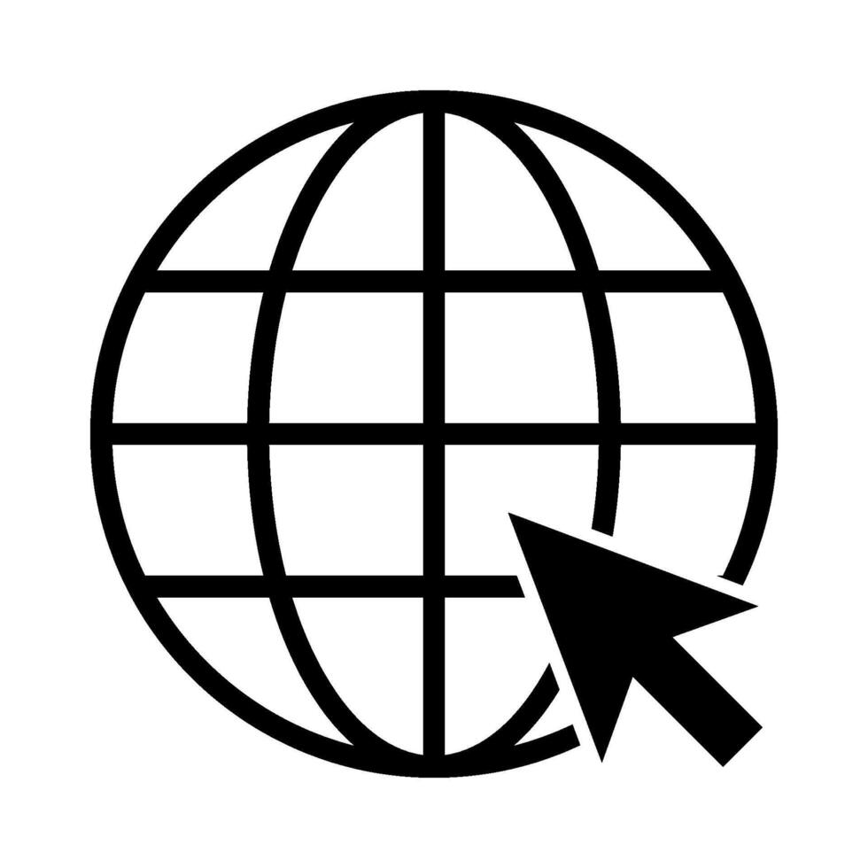 globe internet website icon vector template